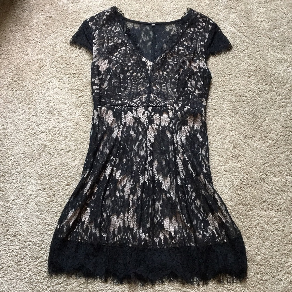 Medium Frilly Lace Little Black Dress